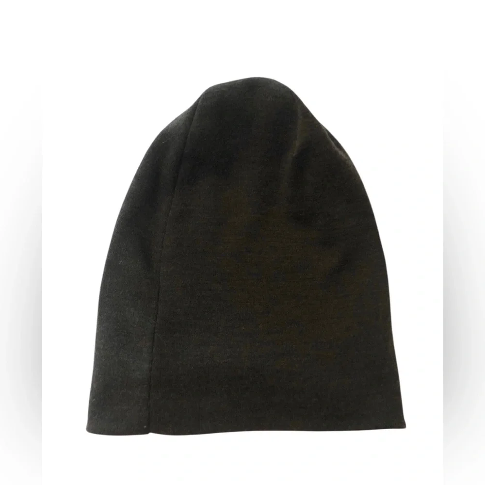 Smartwool Merino Dark Olive Heather Cuff Beanie with Stripe and Velvet Logo